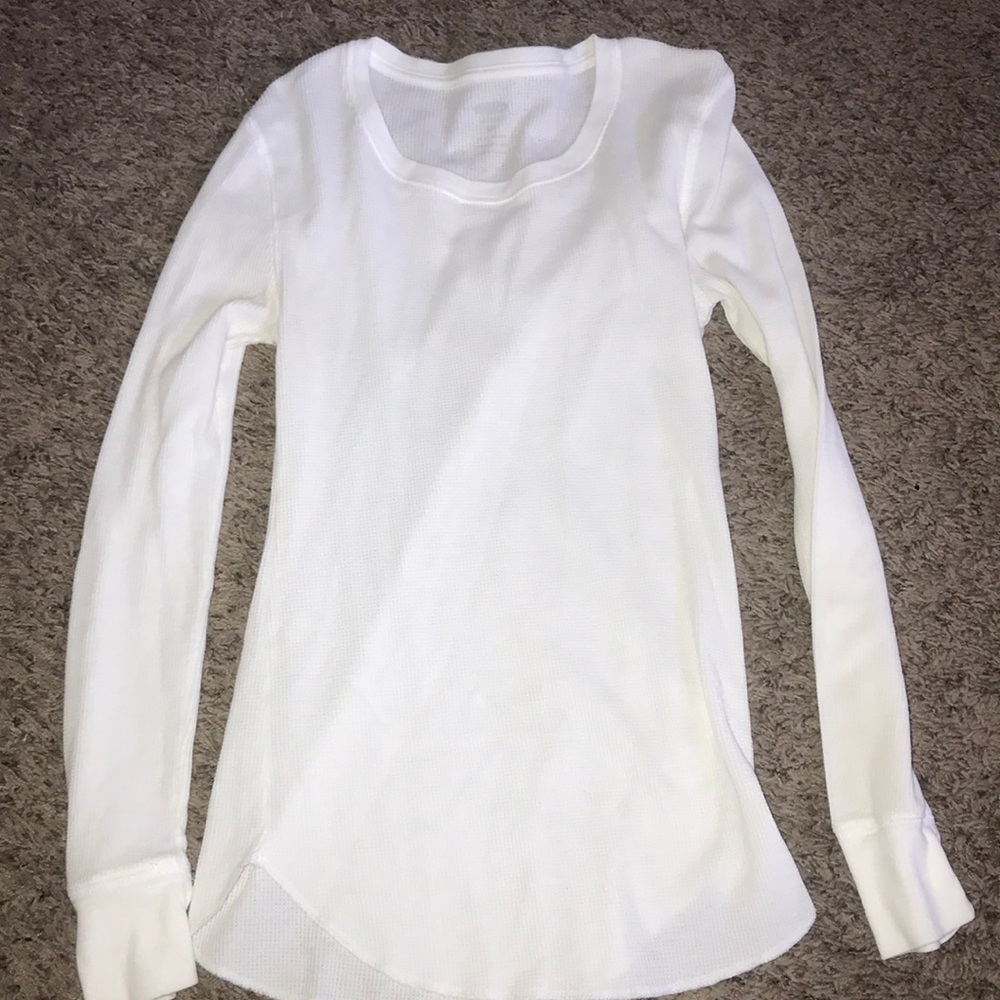White long sleeve thermal tee